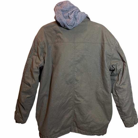 Dickies Men's Green Canvas Hooded Work Coat Quilted Lined Size Large (42-44) - Picture 2 of 6